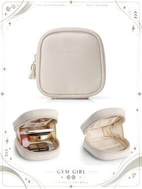 Mini Leather Makeup Bag Travel Cosmetic Pouch Zipper